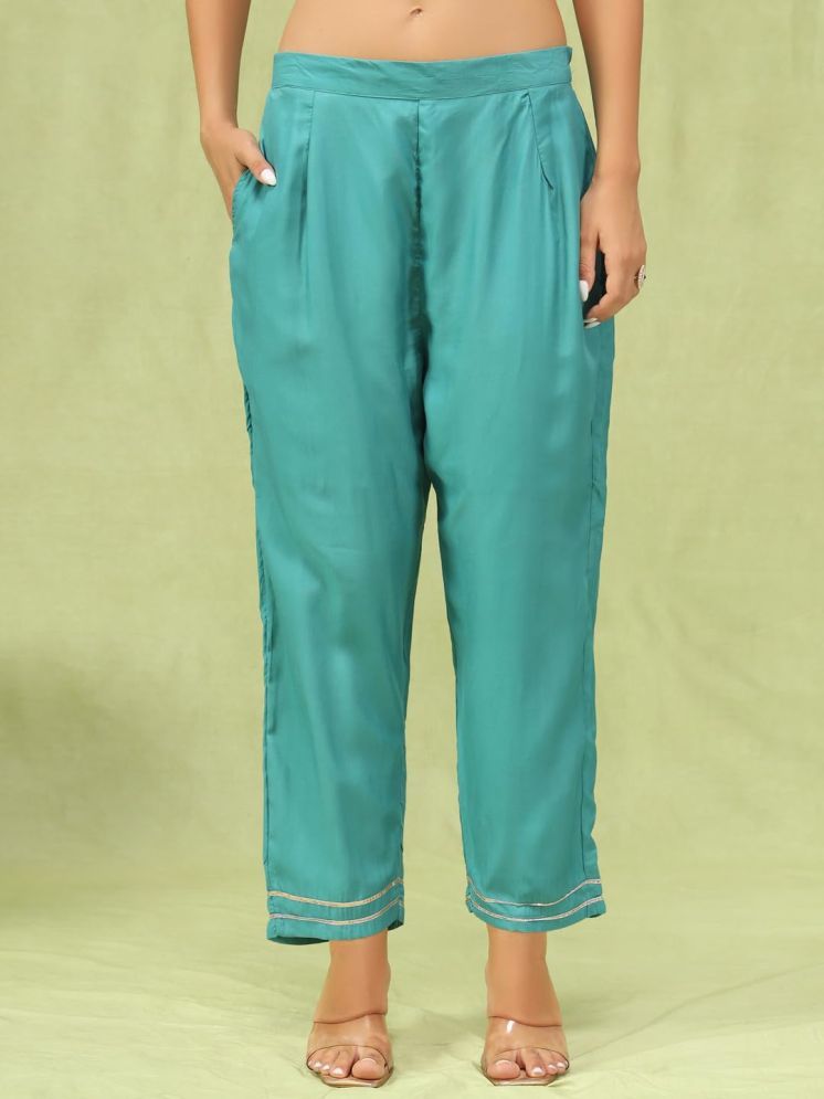 Sky Blue Embroidered Straight Kurta & Trousers With Dupatta