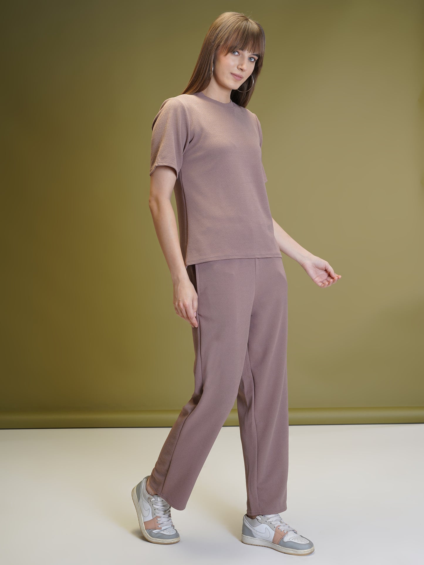 Women’s Co-Ord Set Relaxed Fit T-Shirt & Pants with Pockets