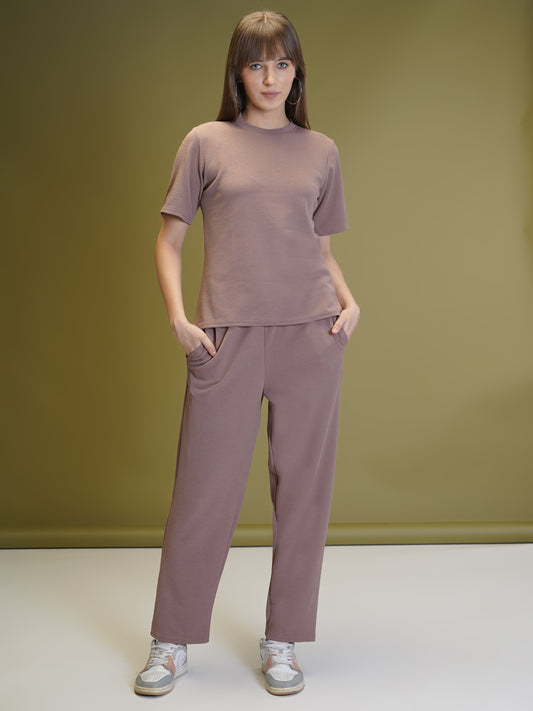 Women’s Co-Ord Set Relaxed Fit T-Shirt & Pants with Pockets