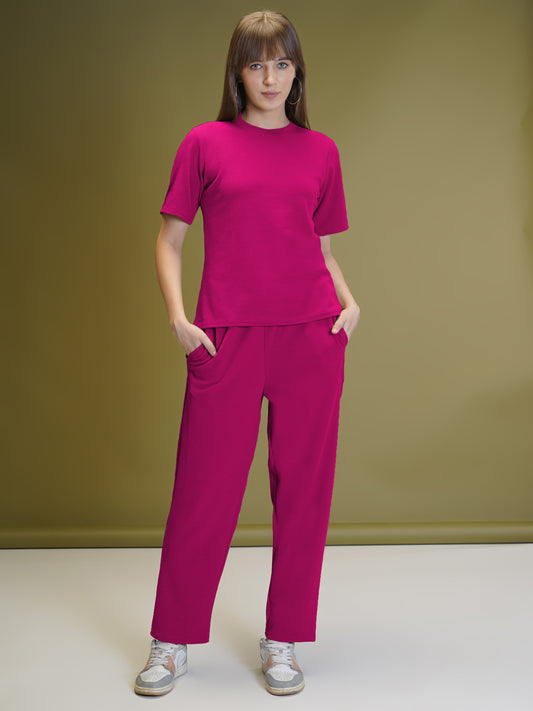 Women’s Co-Ord Set Relaxed Fit T-Shirt & Pants with Pockets