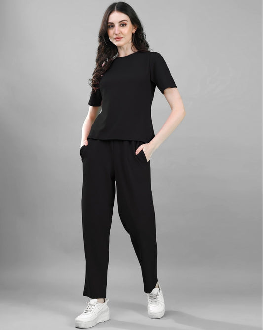 Women’s Co-Ord Set Relaxed Fit T-Shirt & Pants with Pockets