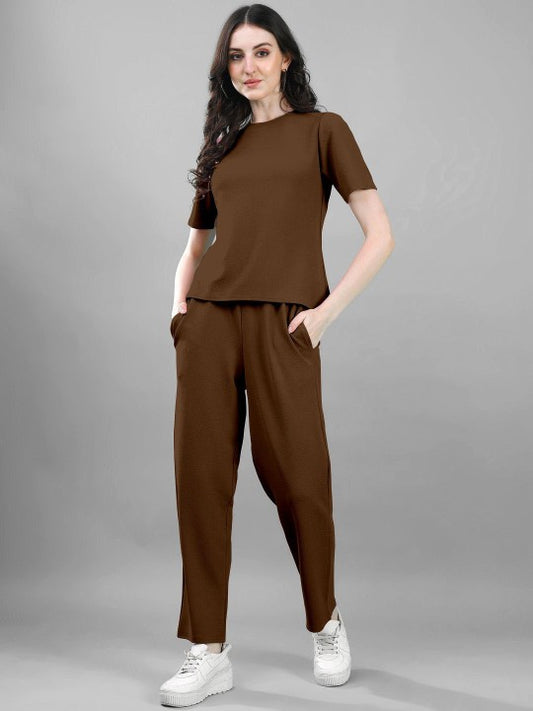 Women’s Co-Ord Set Relaxed Fit T-Shirt & Pants with Pockets
