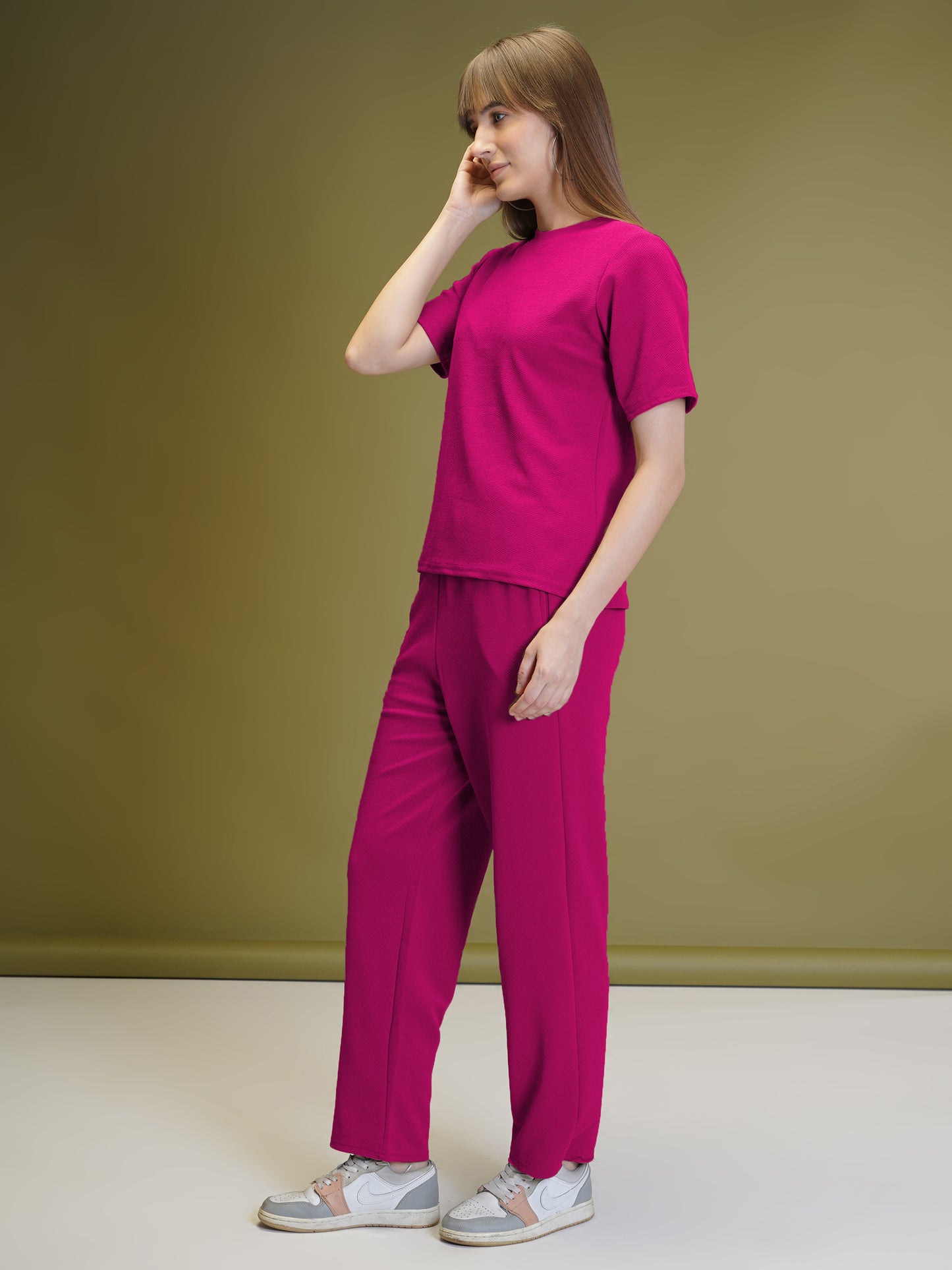 Women’s Co-Ord Set Relaxed Fit T-Shirt & Pants with Pockets