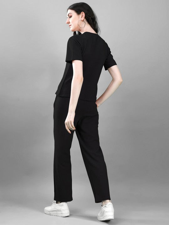 Women’s Co-Ord Set Relaxed Fit T-Shirt & Pants with Pockets