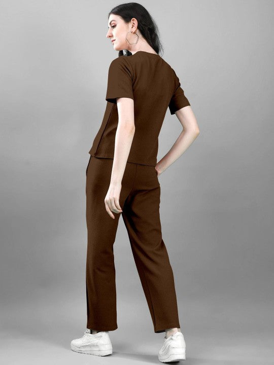 Women’s Co-Ord Set Relaxed Fit T-Shirt & Pants with Pockets