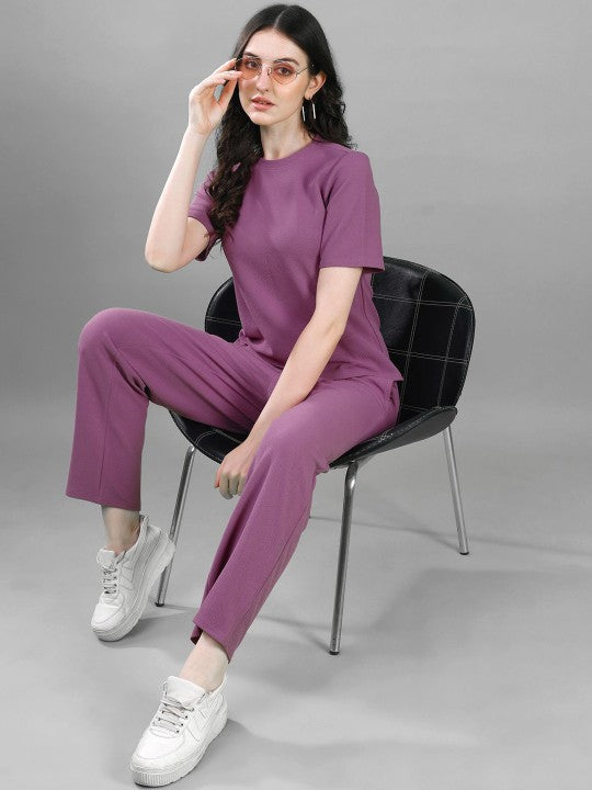 Women’s Co-Ord Set Relaxed Fit T-Shirt & Pants with Pockets