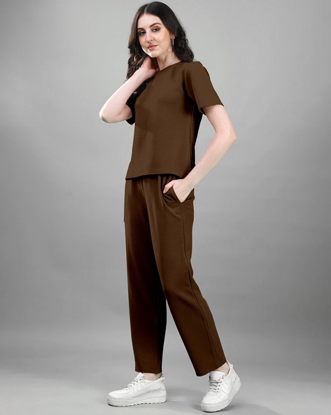 Women’s Co-Ord Set Relaxed Fit T-Shirt & Pants with Pockets