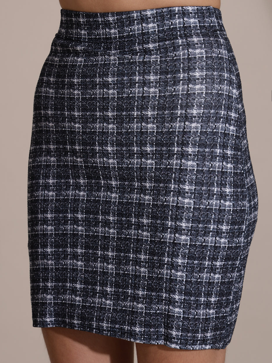 Women’s Black & White Co-ord Set – Blazer,Top & Skirt