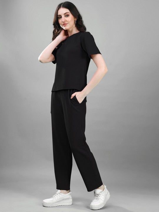 Women’s Co-Ord Set Relaxed Fit T-Shirt & Pants with Pockets