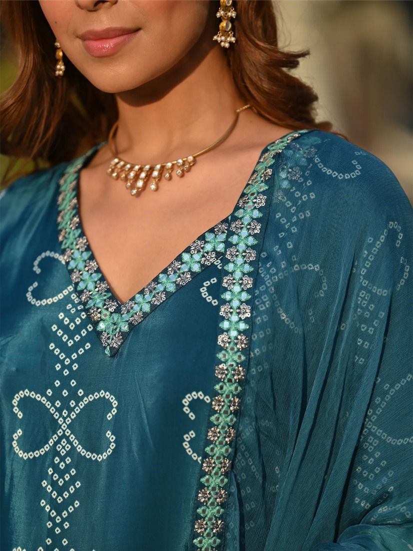 Stylish Printed Kurta With Pant & Dupatta