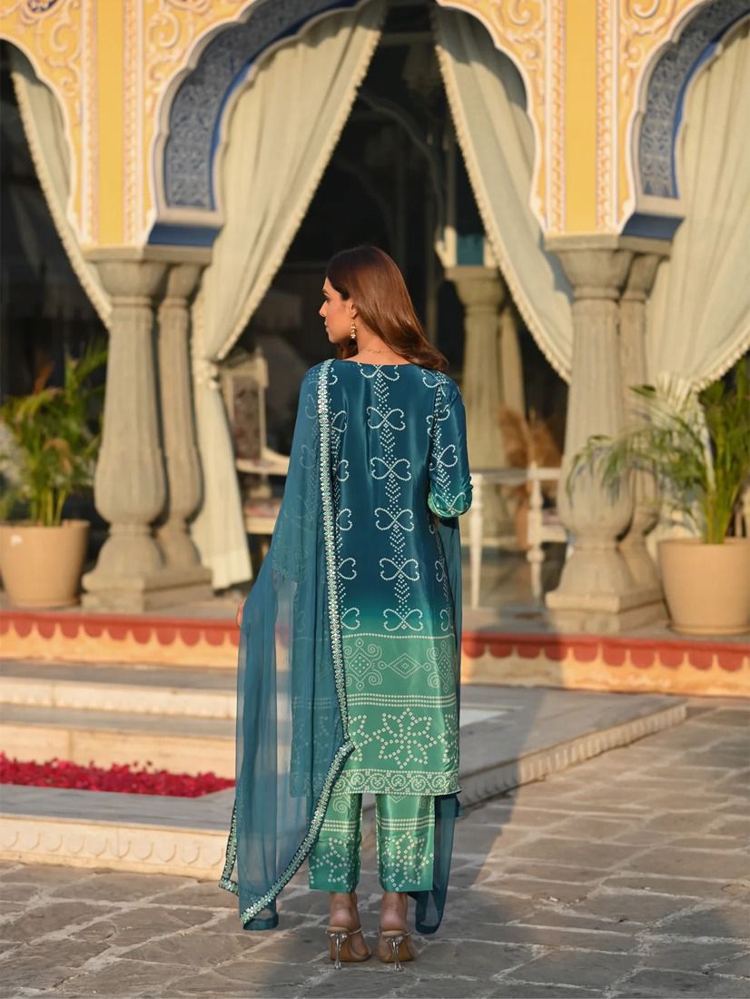 Stylish Printed Kurta With Pant & Dupatta