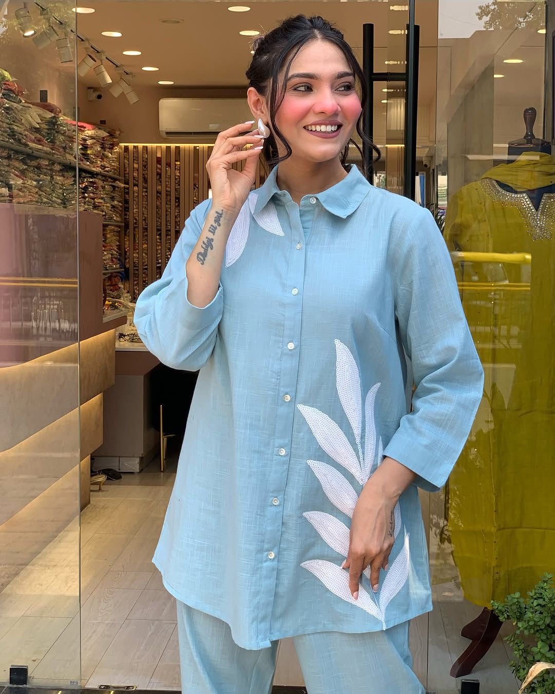 CO-ORD SETS Embroidered Cotton CO-ORD SET